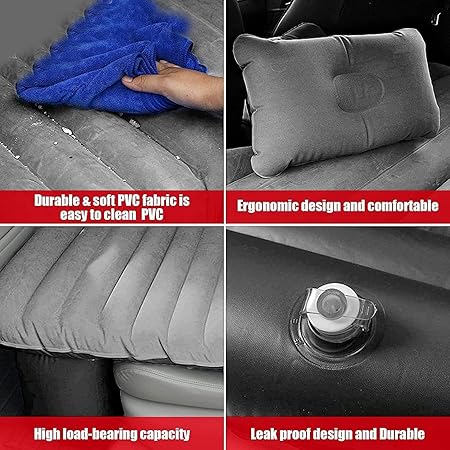 Premium Car Air Bed Mattress for Back Seat with Pump & 2 Pillows - Image 2